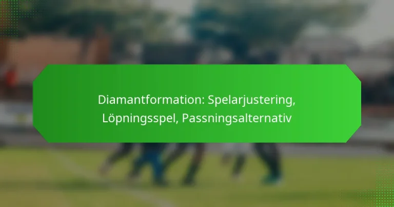 Diamantformation: Spelarjustering, Löpningsspel, Passningsalternativ