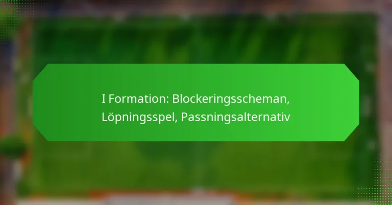 I Formation: Blockeringsscheman, Löpningsspel, Passningsalternativ