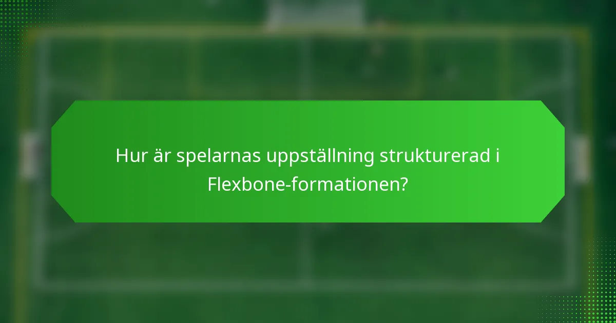 Hur är spelarnas uppställning strukturerad i Flexbone-formationen?