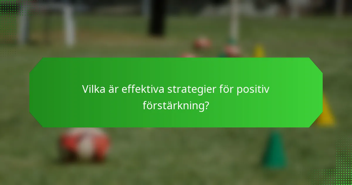 Vilka är effektiva strategier för positiv förstärkning?